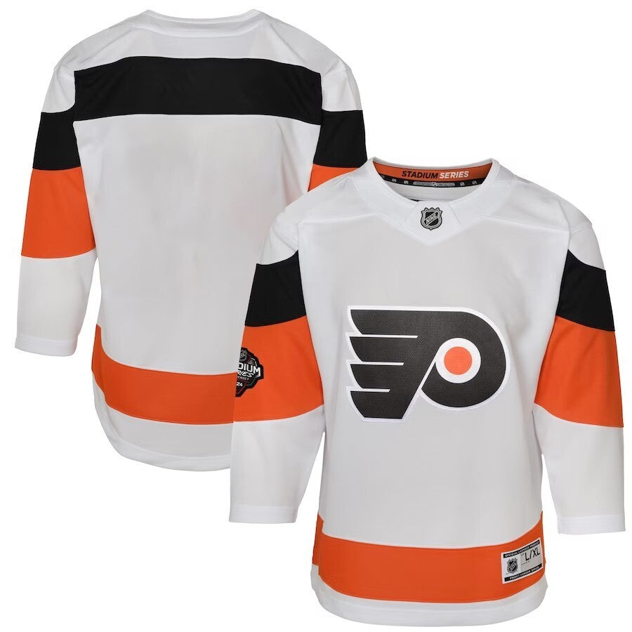 Youth Philadelphia Flyers 2024 NHL Stadium Series Premier Jersey – White Style 1 Hockey Jersey hockey jersey product view 1