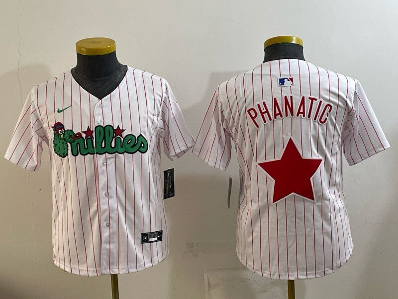 Youth Philadelphia Phillies Phillies Edition Team Logo Youth Baseball Jersey baseball jersey product view 1