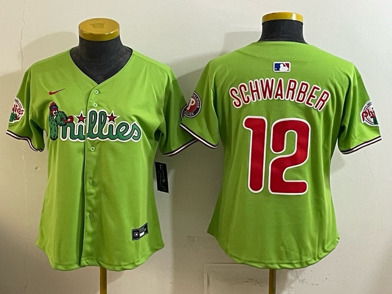 Youth Philadelphia Phillies #12 Kyle Schwarber Phillies 6 Edition Women Youth Baseball Jersey baseball jersey product view 1