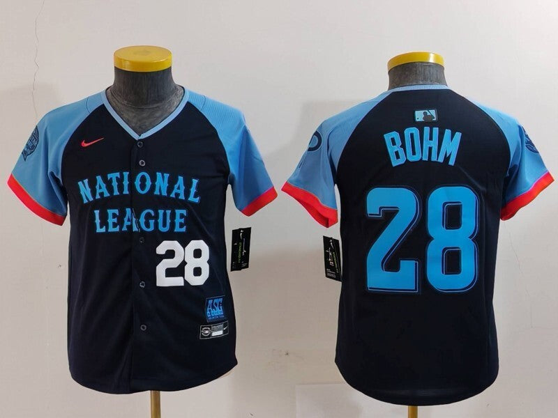 Youth Philadelphia Phillies #28 Alec Bohm Phillies 2024 All-Star Youth Style 4 Baseball Jersey baseball jersey product view 1