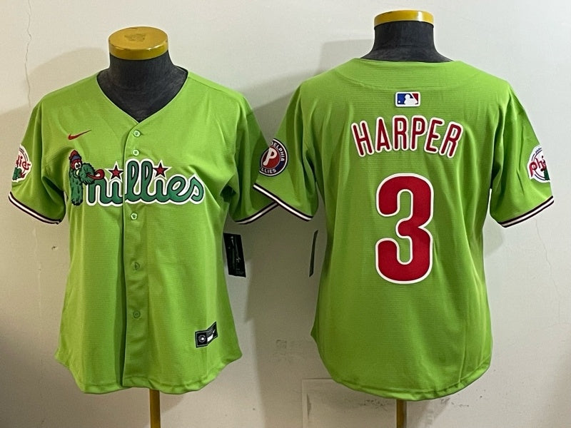 Youth Philadelphia Phillies #3 Bryce Harper Phillies 6 Edition Women Youth Baseball Jersey baseball jersey product view 1