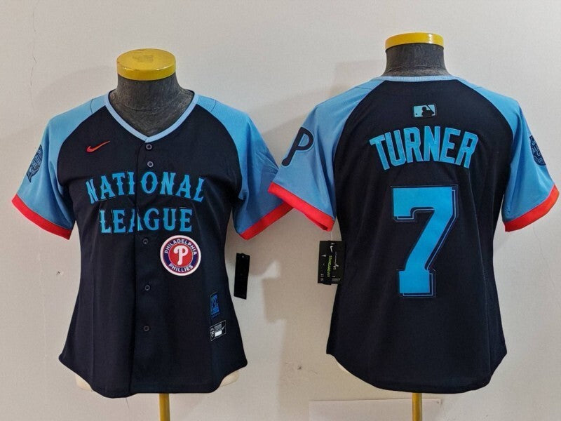 Youth Philadelphia Phillies #7 Trea Turner Phillies 2024 All-Star Women Style 6 Baseball Jersey baseball jersey product view 1