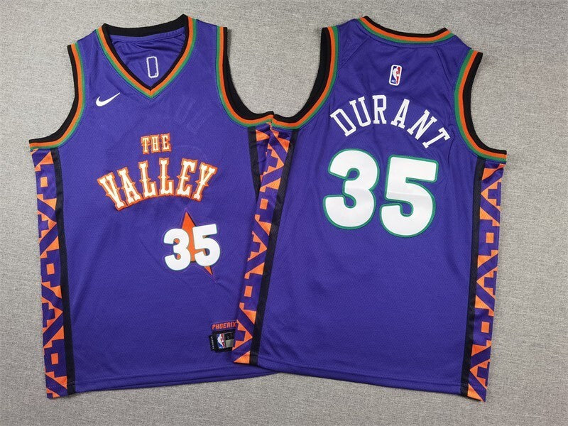 Youth Phoenix Suns #35 Kevin Durant Youth 25 Suns 35 # Durant Purple City Edition Style 1 Basketball Jersey basketball jersey product view 1