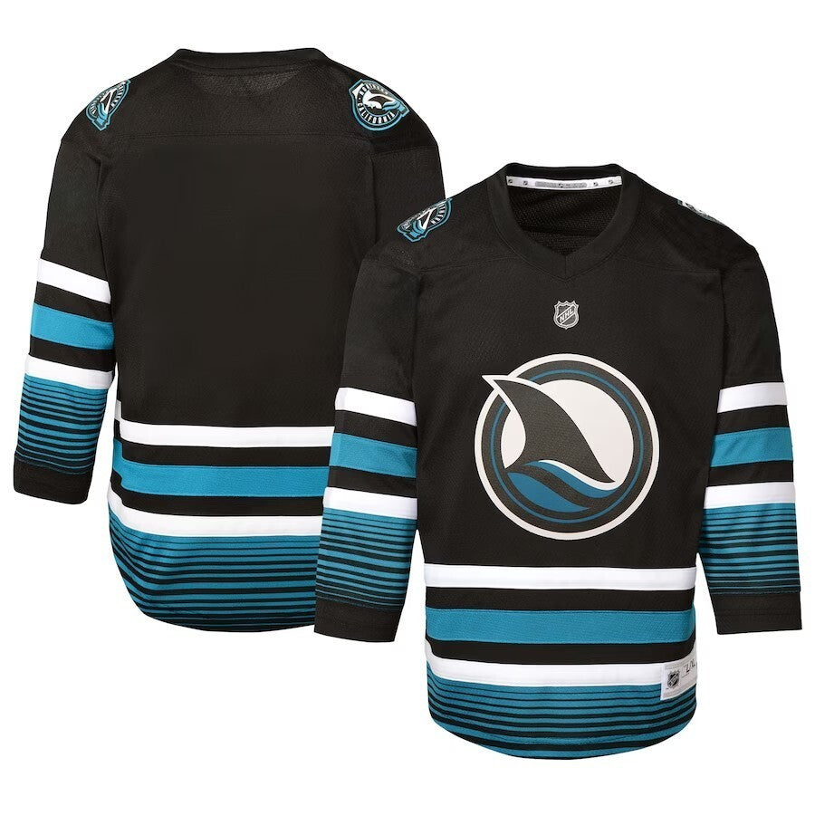 Youth San Jose Sharks Alternate Replica Jersey - Black Hockey Jersey hockey jersey product view 1
