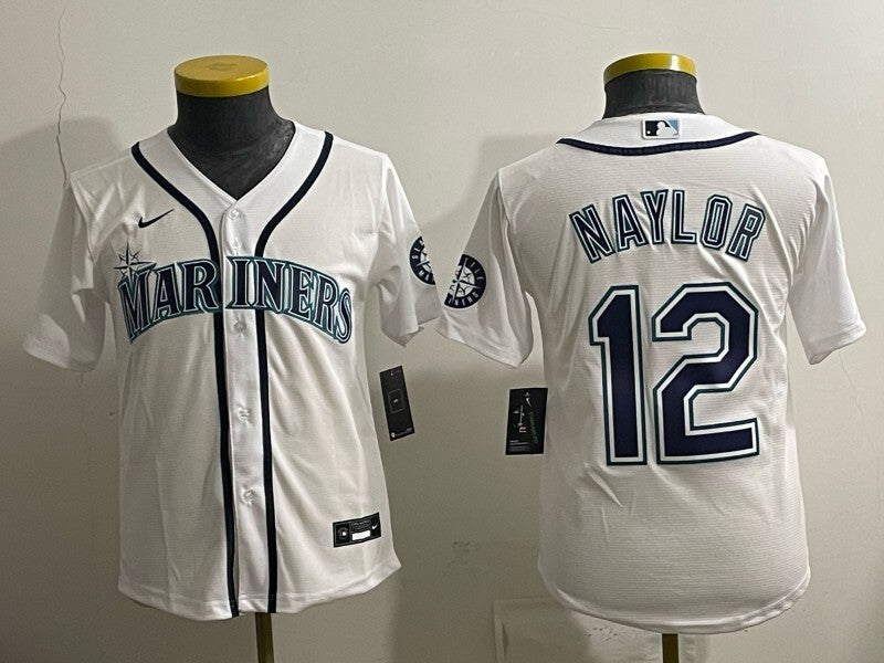 Youth Seattle Mariners #12 Josh Naylor Mariners Youth Baseball Jersey baseball jersey product view 1