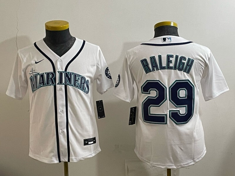 Youth Seattle Mariners #29 Cal Raleigh Mariners Youth Baseball Jersey baseball jersey product view 1