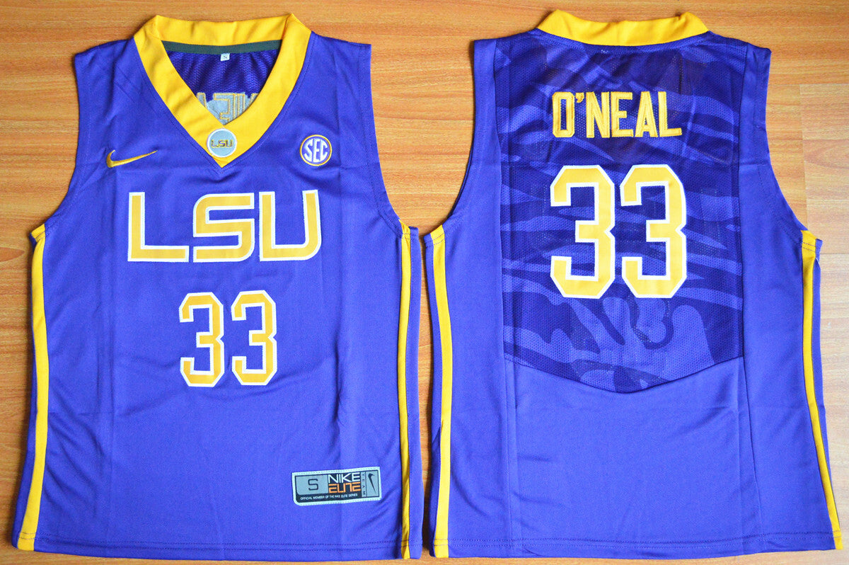 Youth Shaquille O'Neal 33 purple College Football Jersey football jersey product view 1