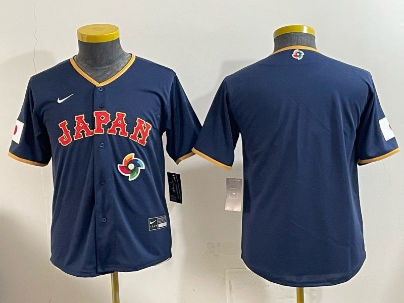 Youth japan baseball navy 2026 world baseball classic 26 World Cup Youth Style 2 Soccer Jersey baseball jersey product view 1
