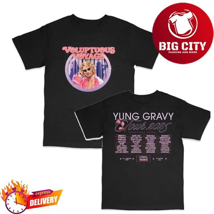 Yung Gravy Voluptuous Tour Two Sided Shirt Unisex T-shirt, Sweatshirt, Hoodie, Long Sleeve Tee - T-Shirt, Sweatshirt, Hoodie