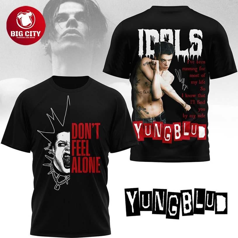 Yungblud Idols Dont Feel Alone 2025 Viral Hit Two Sided Shirt Unisex T-shirt, Sweatshirt, Hoodie, Long Sleeve Tee - T-Shirt, Sweatshirt, Hoodie