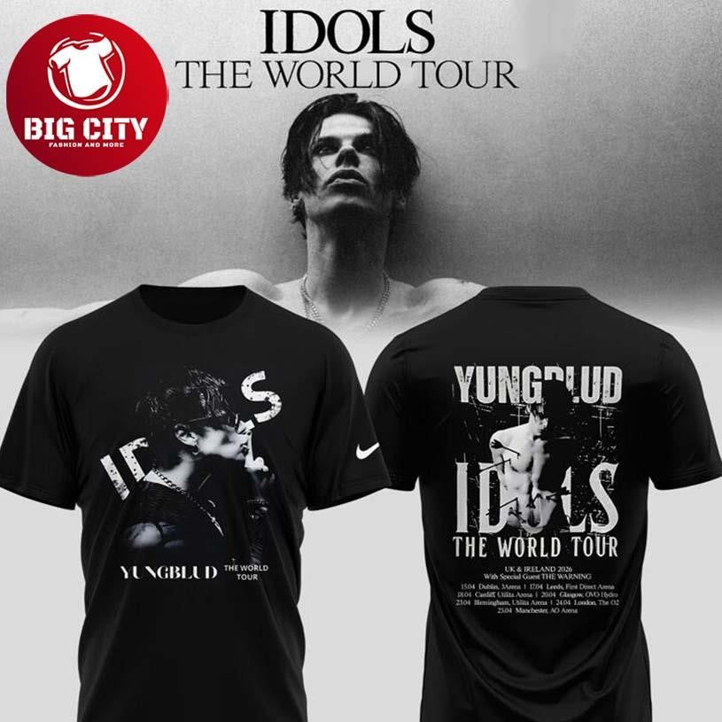 Yungblud Idols World Tour 2026 The Show Two Sided Shirt Unisex T-shirt, Sweatshirt, Hoodie, Long Sleeve Tee - T-Shirt, Sweatshirt, Hoodie