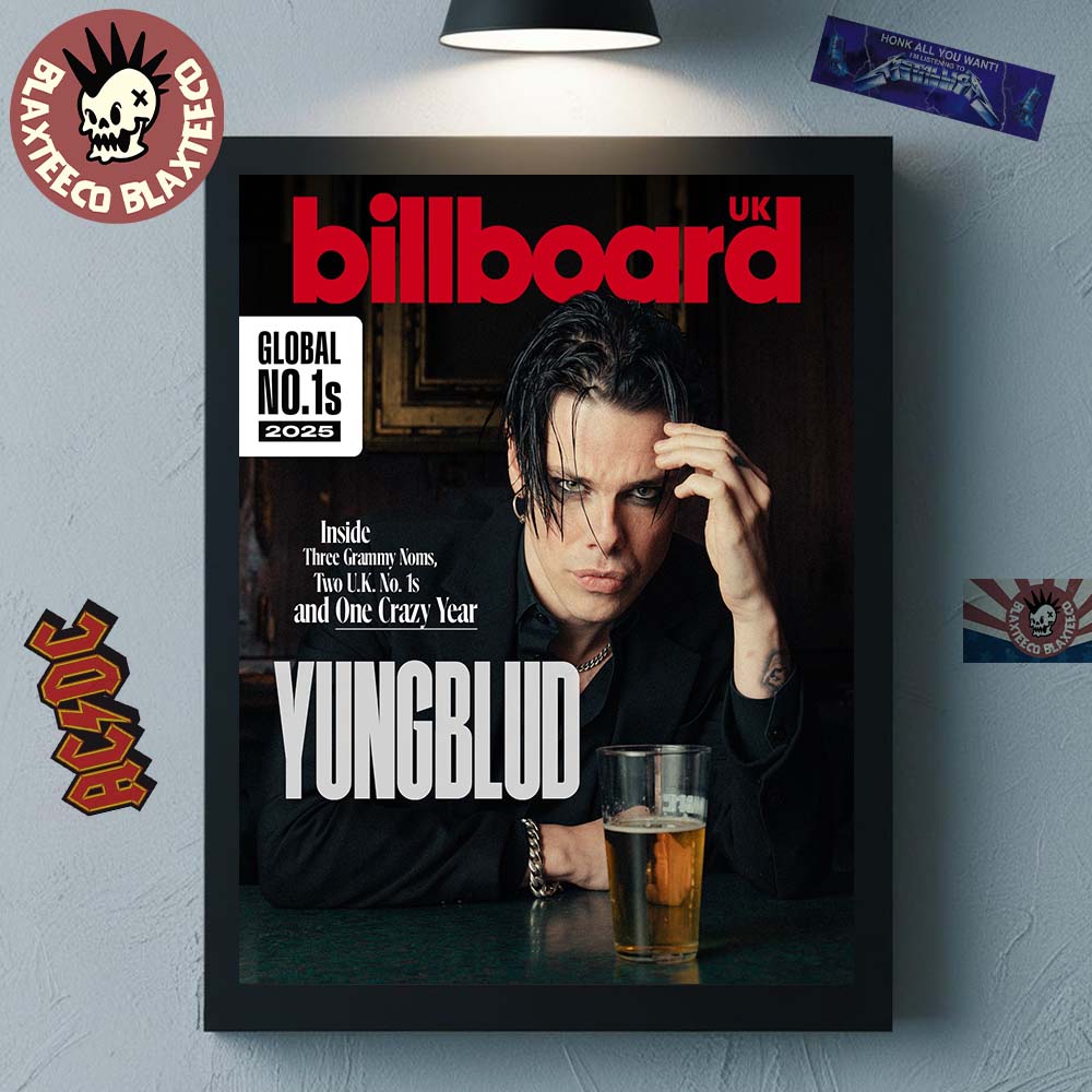 Yungblud On The Cover Of Billboard UK Global No 1s 2025 Inside Three Grammy Noms Home Decor Poster Canvas - T-Shirt, Sweatshirt, Hoodie