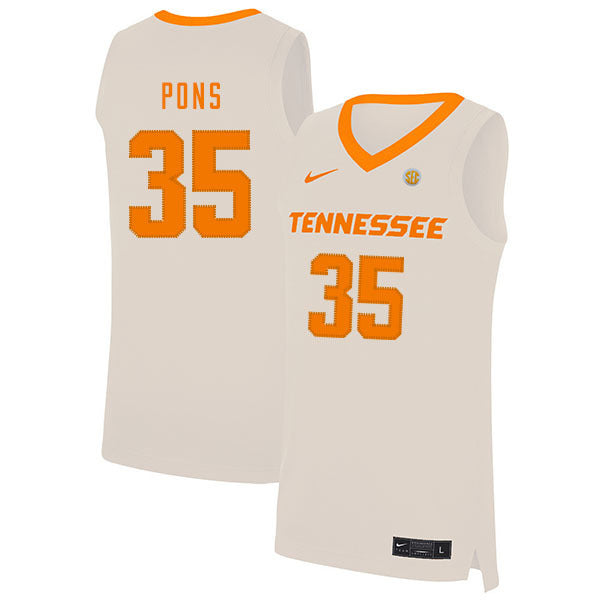 Yves Pons 35 White Style 2 College Football Jersey football jersey product view 1