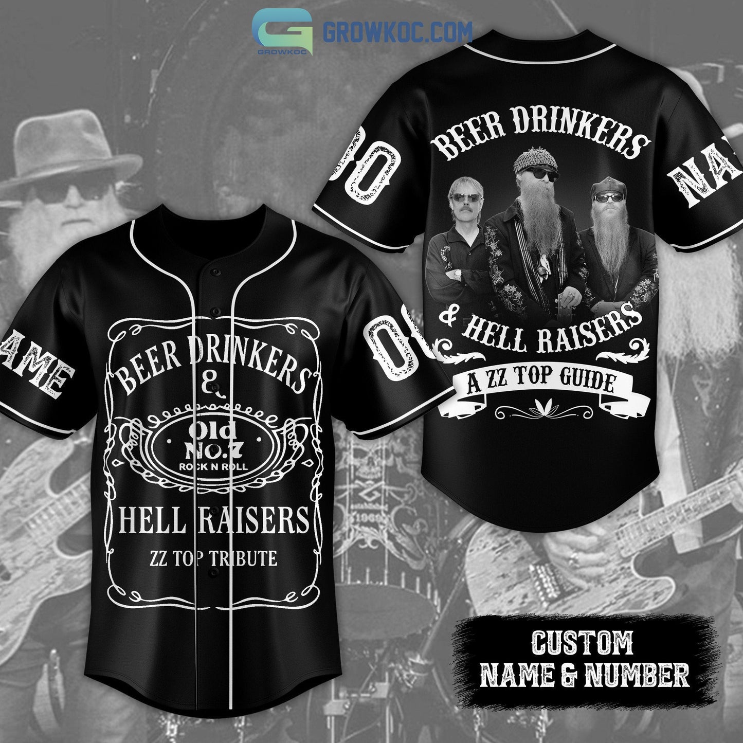 ZZ Top Beer Drinkers&Hell Raisers Personalized Baseball Jersey baseball jersey product view 1