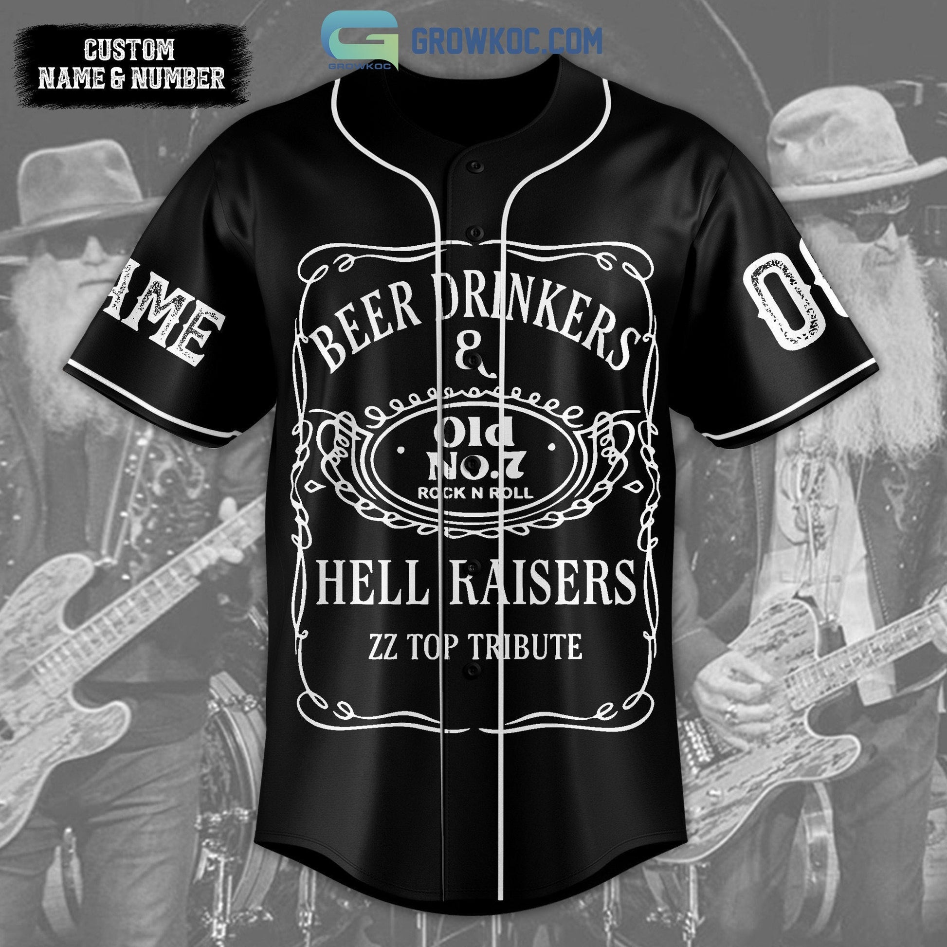ZZ Top Beer Drinkers&Hell Raisers Personalized Baseball Jersey baseball jersey product view 2