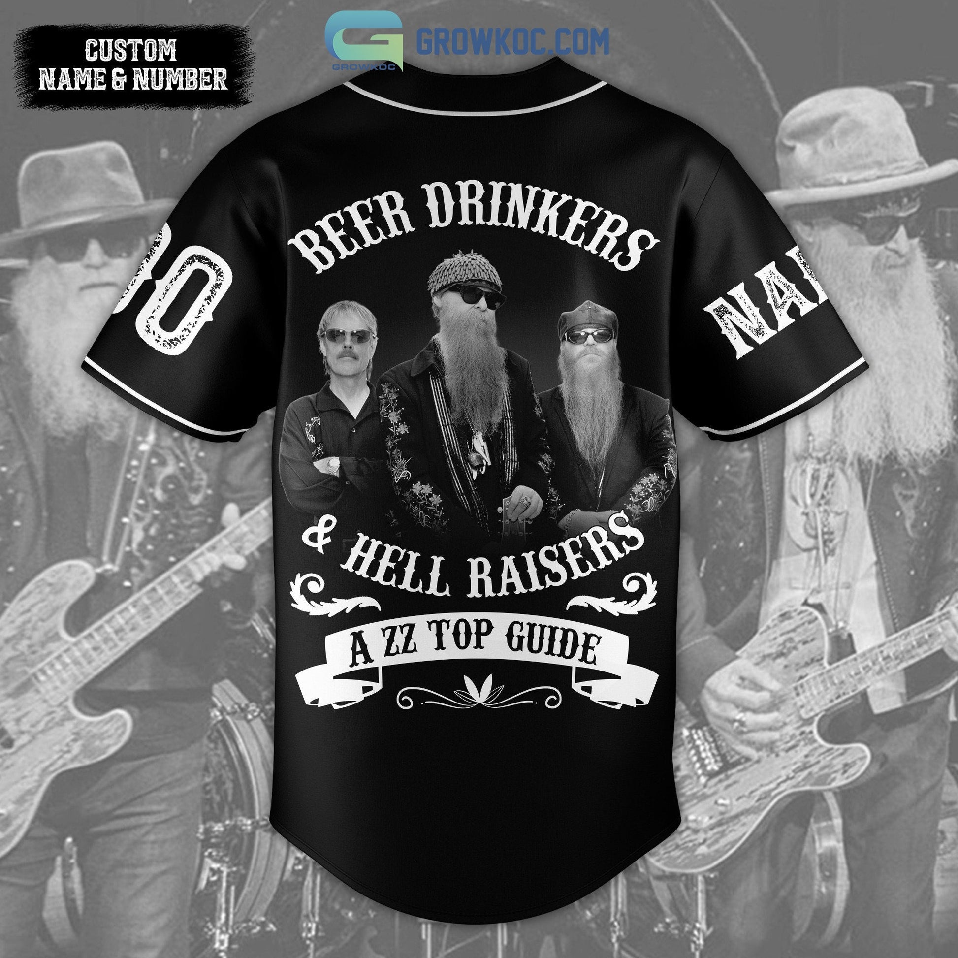 ZZ Top Beer Drinkers&Hell Raisers Personalized Baseball Jersey baseball jersey product view 3