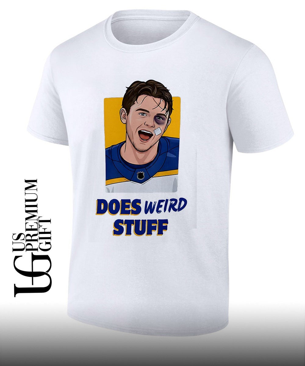 Zach Benson Does Weird Stuff Buffalo Sabres hockey shirt Unisex T-shirt, Sweatshirt, Hoodie, Long Sleeve Tee - T-Shirt, Sweatshirt, Hoodie