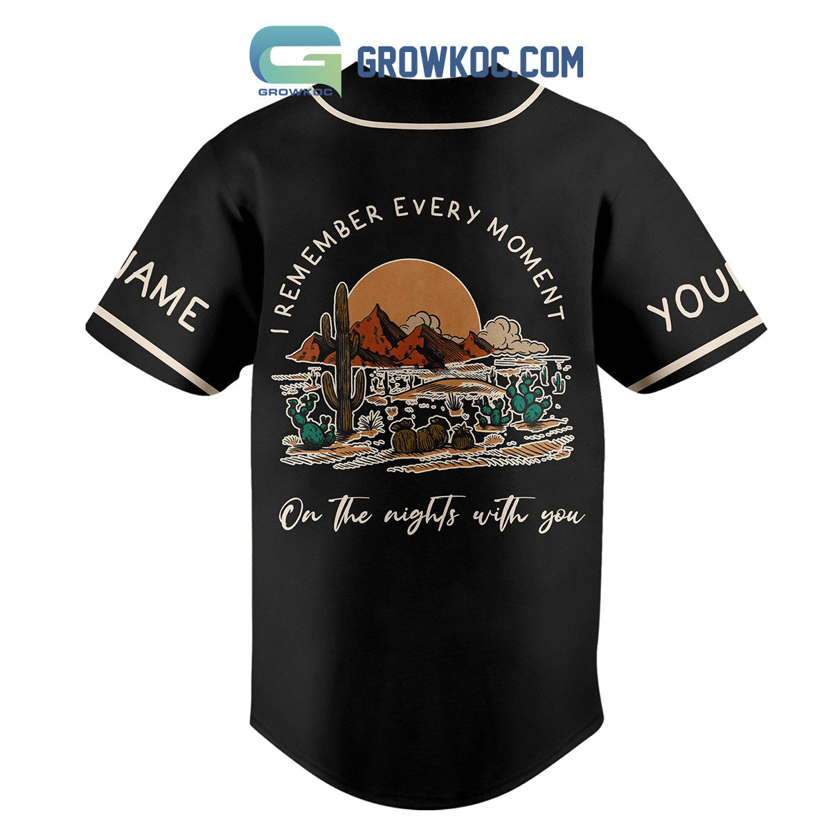 Zach Bryan I Remember Every Moment On The Nights With You Black Design Personalized Baseball Jersey baseball jersey product view 3