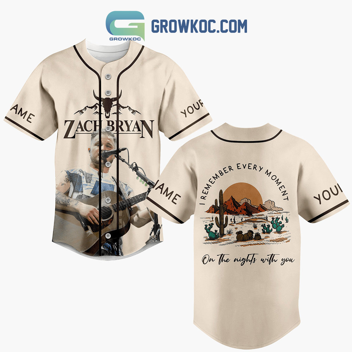 Zach Bryan I Remember Every Moment On The Nights With You Personalized Baseball Jersey baseball jersey product view 1