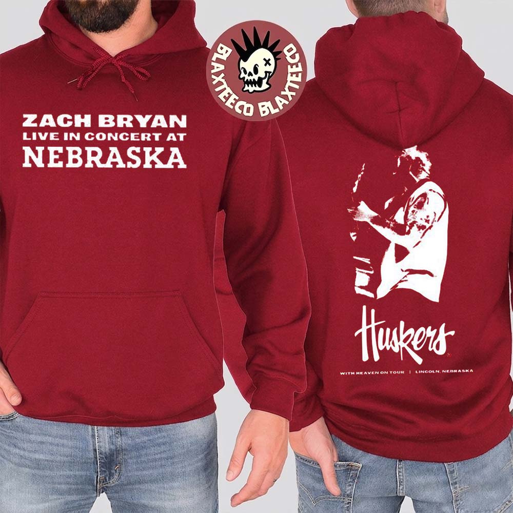 Zach Bryan Live In Concert Nebraska 2026 Venue Merch On April 25 2026 At Lincoln Memorial Stadium Red Hoodie - T-Shirt, Sweatshirt, Hoodie