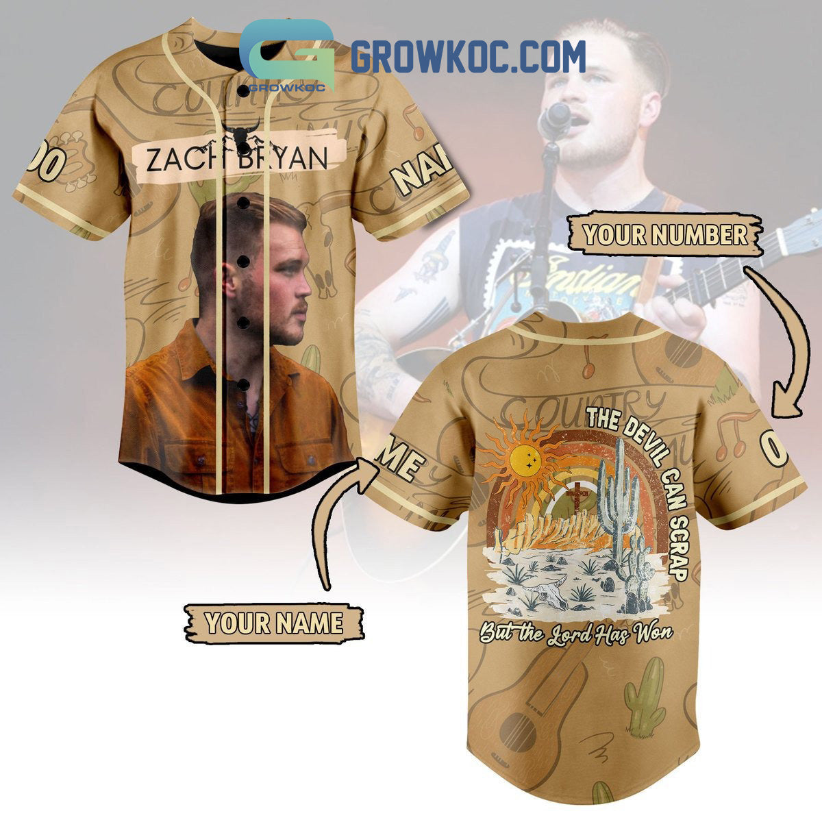 Zach Bryan The Devil Can Scrap But The Lord Has Won Personalized Baseball Jersey baseball jersey product view 1