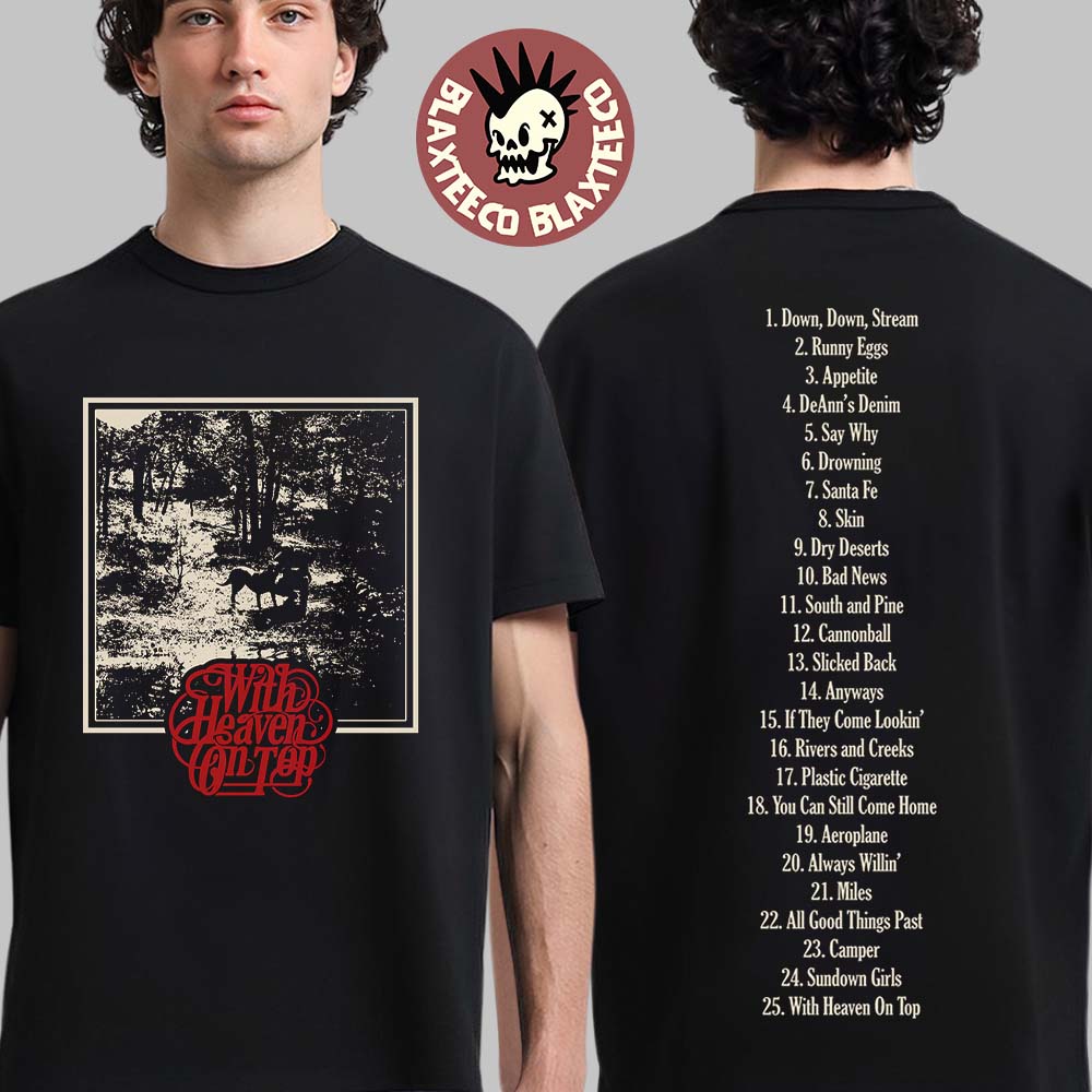 Zach Bryan With Heaven On Top Tour 2026 Merch Album Cover With Tracklist T-Shirt Unisex T-shirt, Sweatshirt, Hoodie, Long Sleeve Tee - T-Shirt, Sweatshirt, Hoodie