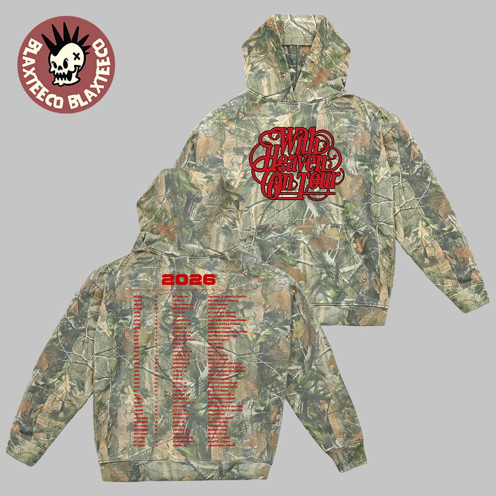 Zach Bryan With Heaven On Top Tour 2026 Merch Camo Hoodie Unisex T-shirt, Sweatshirt, Hoodie, Long Sleeve Tee - T-Shirt, Sweatshirt, Hoodie