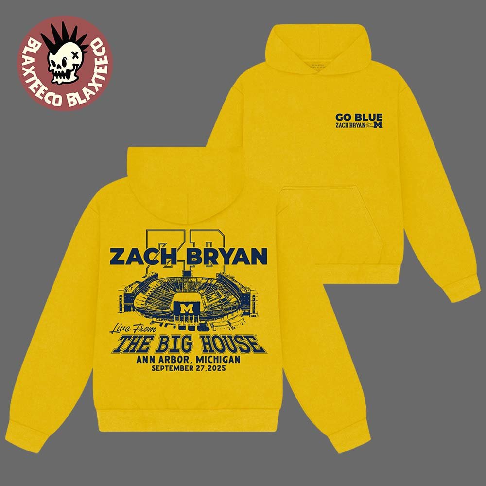 Zach Bryan x Michigan Wolverines Live From The Big House Ann Arbor Michigan On September 27 2025 Go Blue Yellow Hoodie - T-Shirt, Sweatshirt, Hoodie