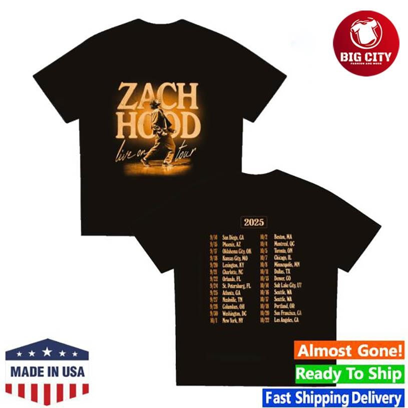 Zach Hood Zach Hood 2025 Tour Two Sided Shirt Unisex T-shirt, Sweatshirt, Hoodie, Long Sleeve Tee - T-Shirt, Sweatshirt, Hoodie