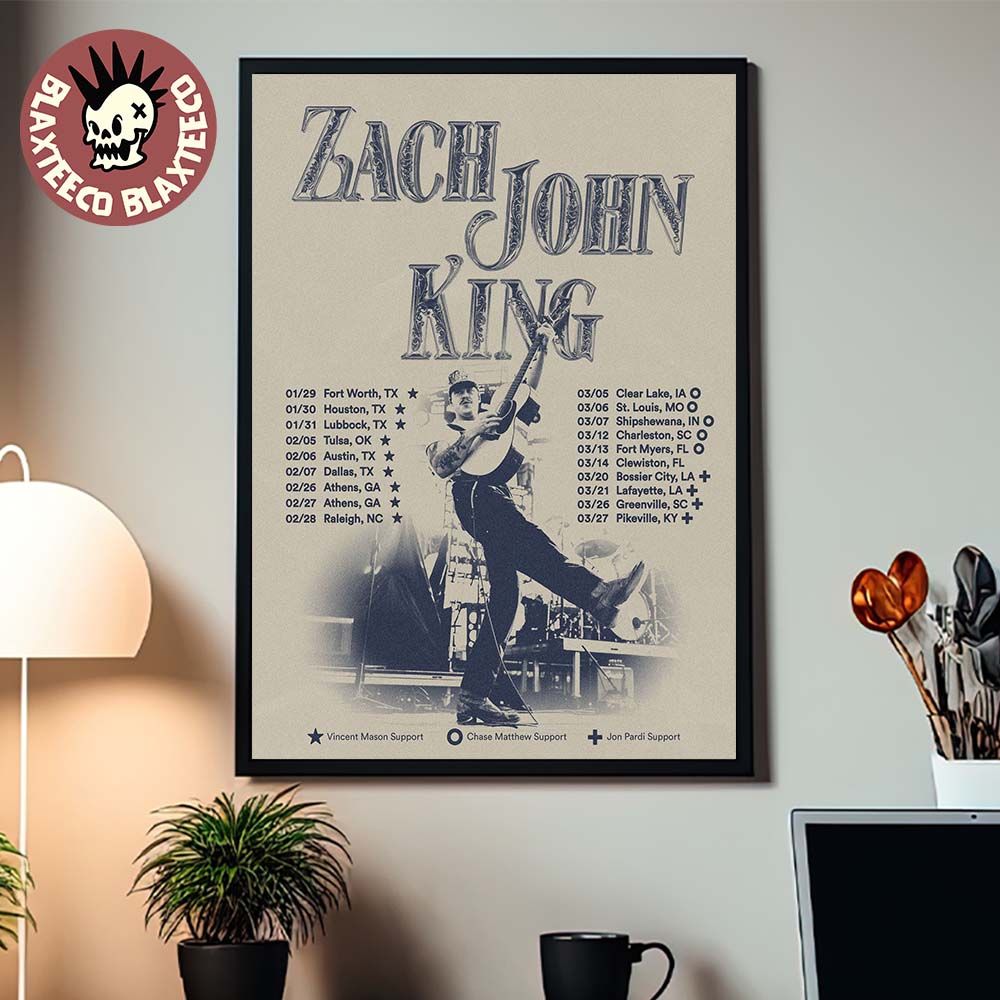 Zach John King Spring Shows North American 2026 City Dates Home Decor Poster Canvas Unisex T-shirt, Sweatshirt, Hoodie, Long Sleeve Tee - T-Shirt, Sweatshirt, Hoodie