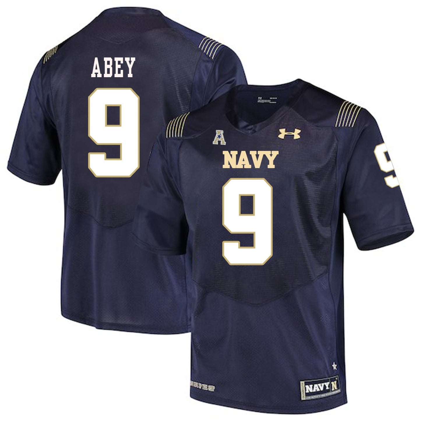 Zach Abey 9 Navy College Football Jersey football jersey product view 1