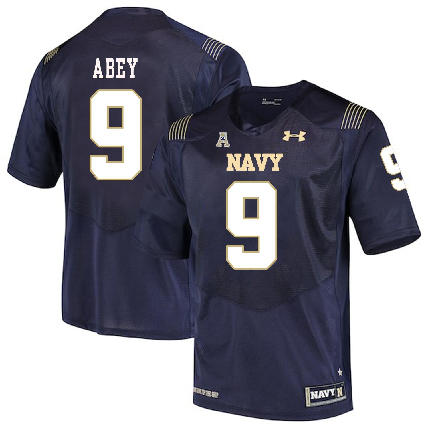 Zach Abey 9 Navy College Football Jersey football jersey product view 1