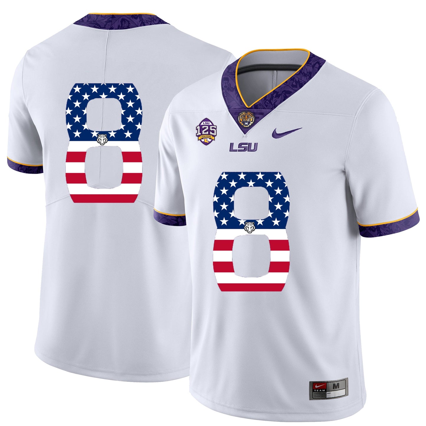 Zach Mettenberger 8 Pattern White College Football Jersey football jersey product view 1
