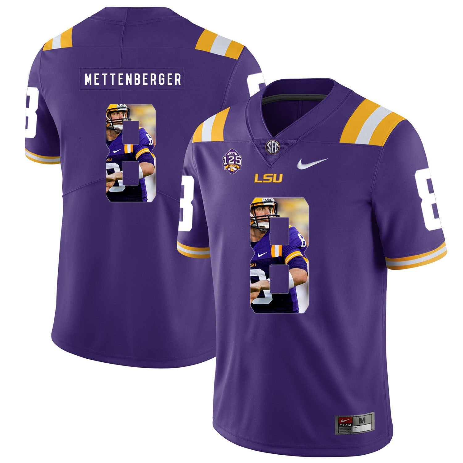Zach Mettenberger 8 Purple .1jpg College Football Jersey football jersey product view 1