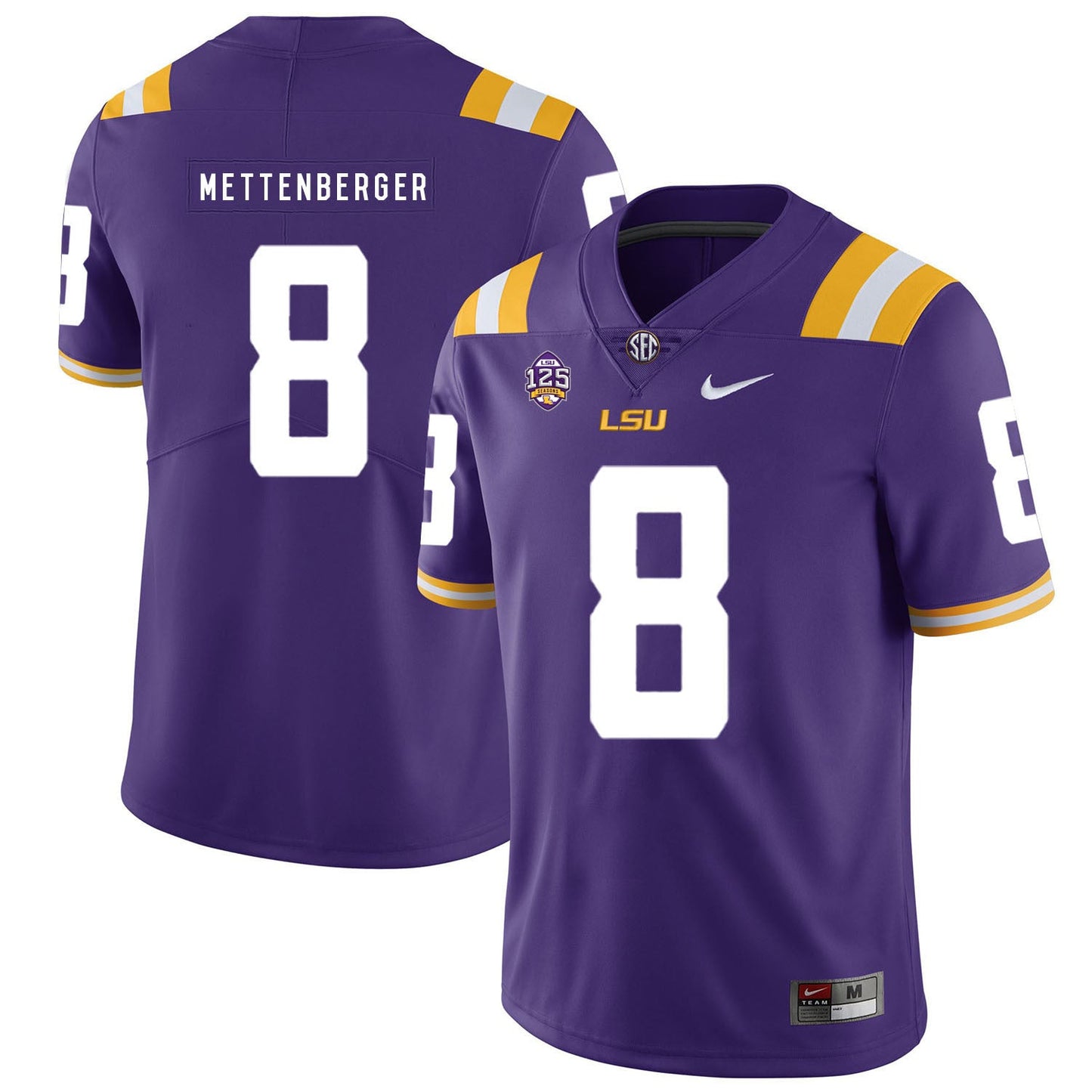 Zach Mettenberger 8 Purple .2jpg College Football Jersey football jersey product view 1