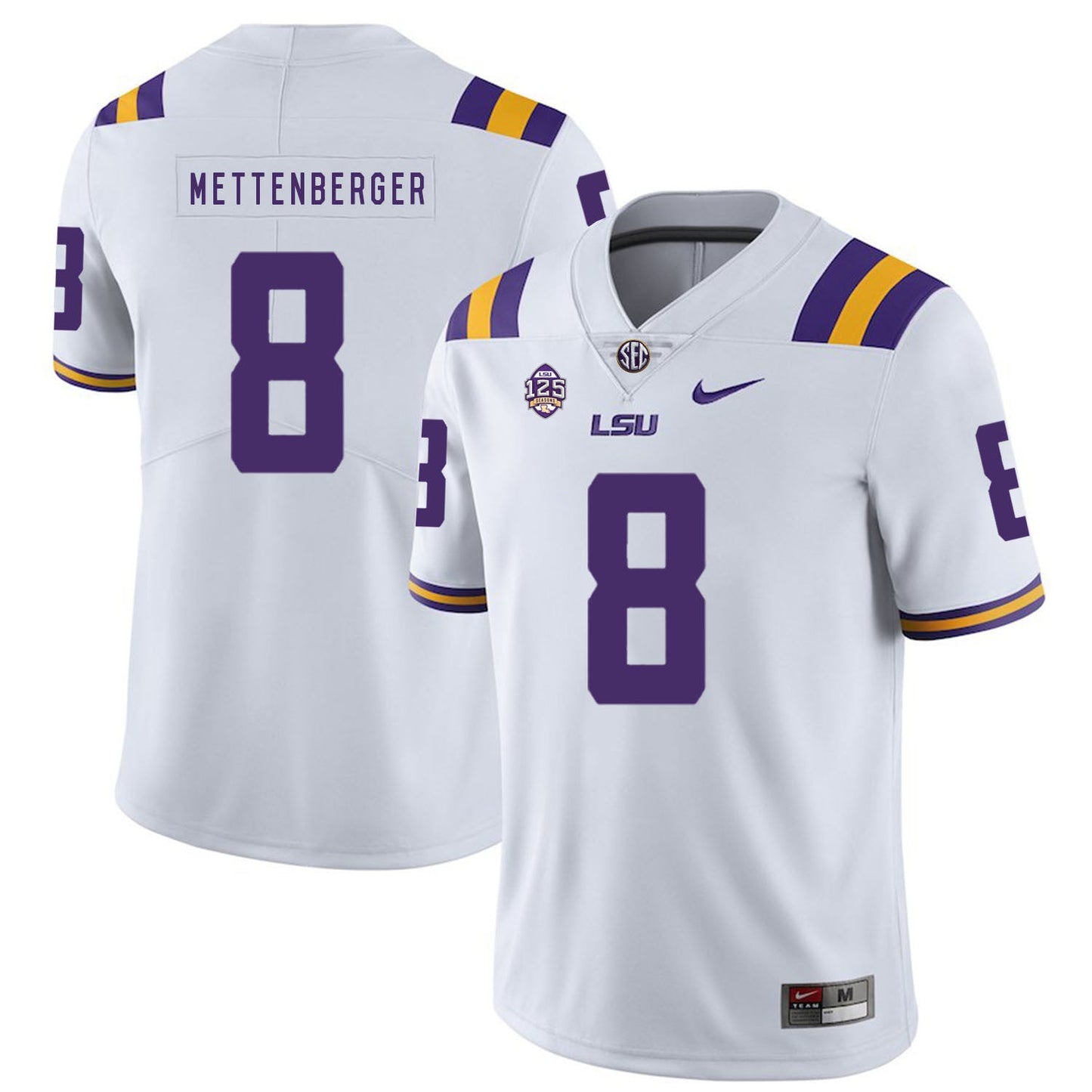 Zach Mettenberger 8 White .2jpg College Football Jersey football jersey product view 1