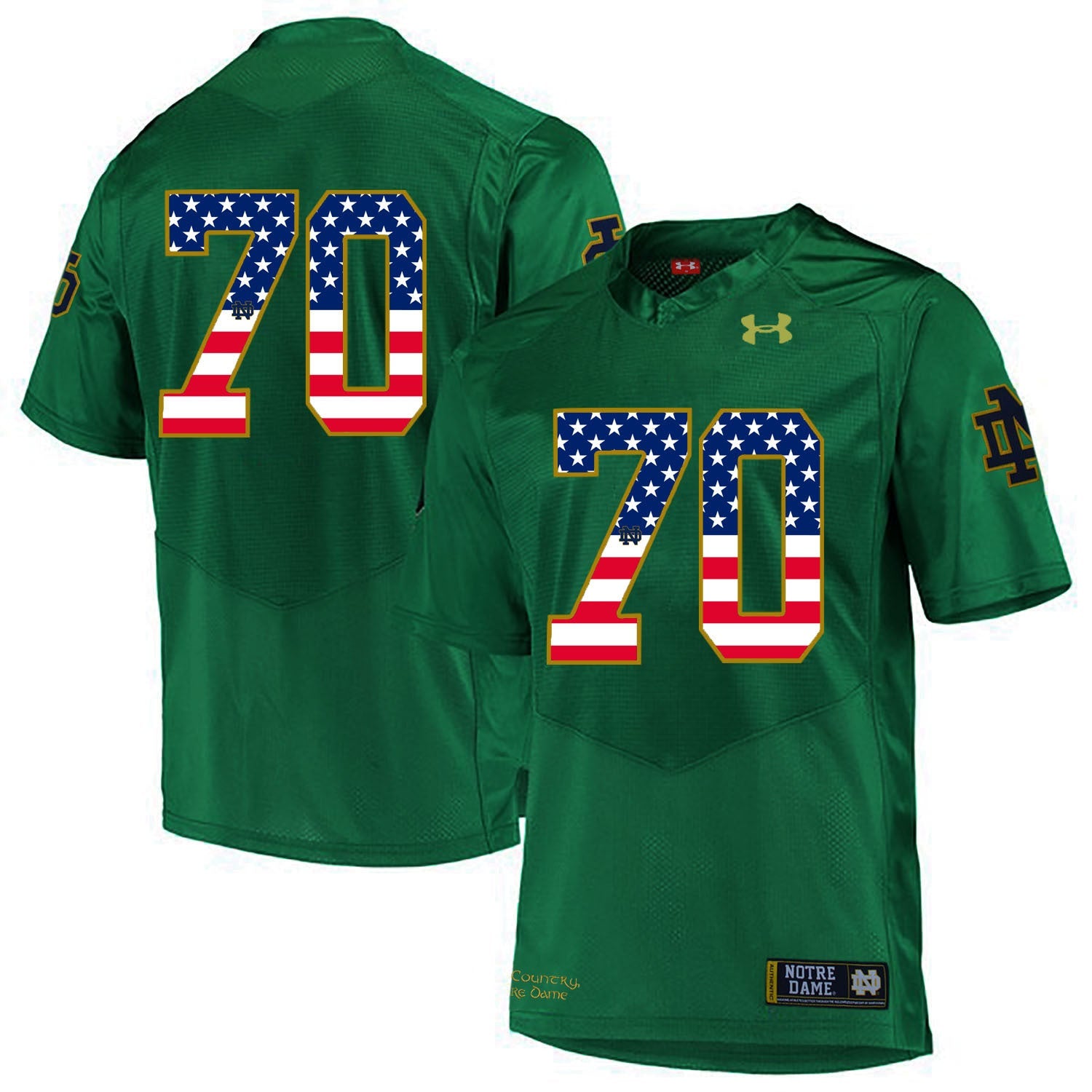 Zack Martin 70 Bright Green .1jpg College Football Jersey football jersey product view 1