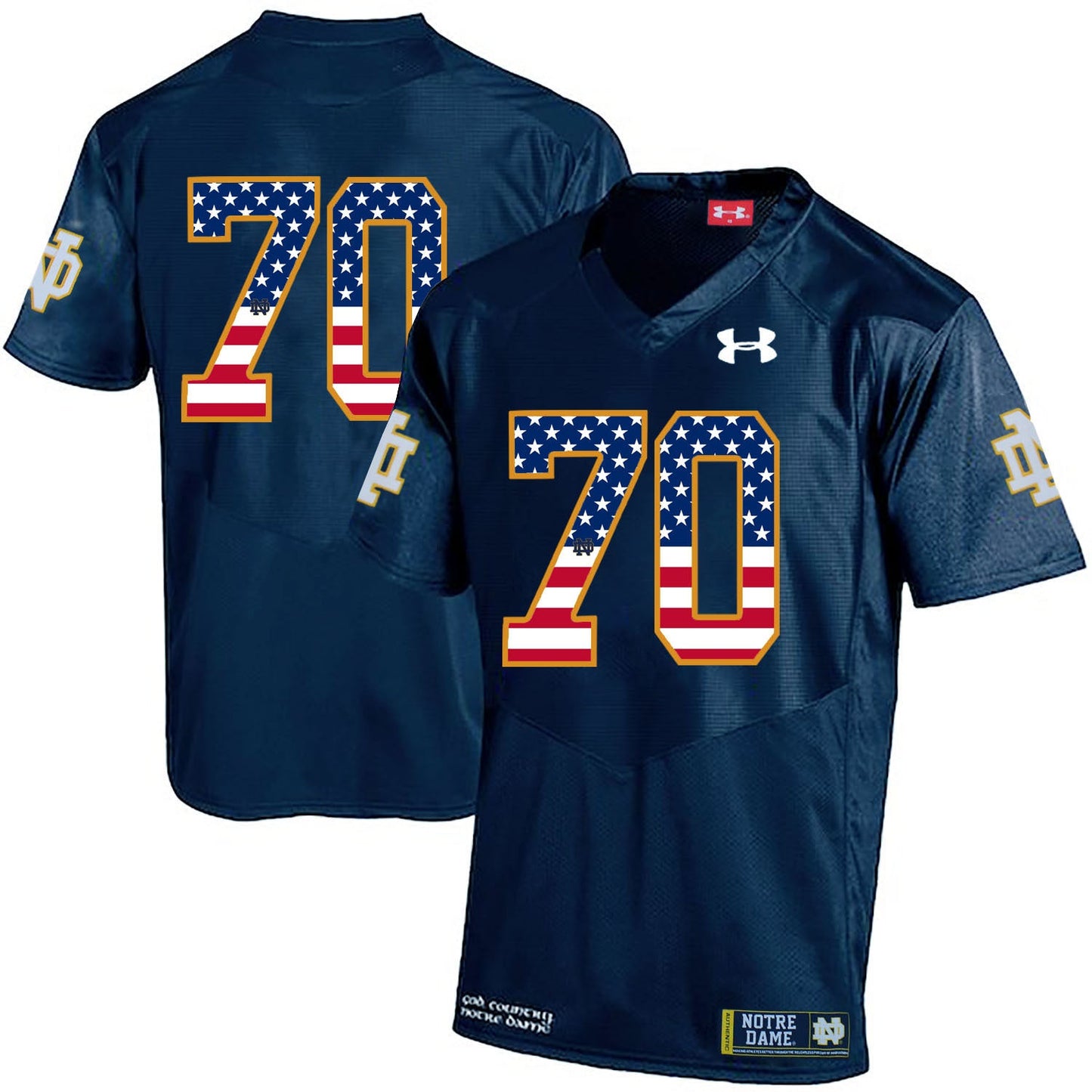 Zack Martin 70 Navy .1jpg College Football Jersey football jersey product view 1