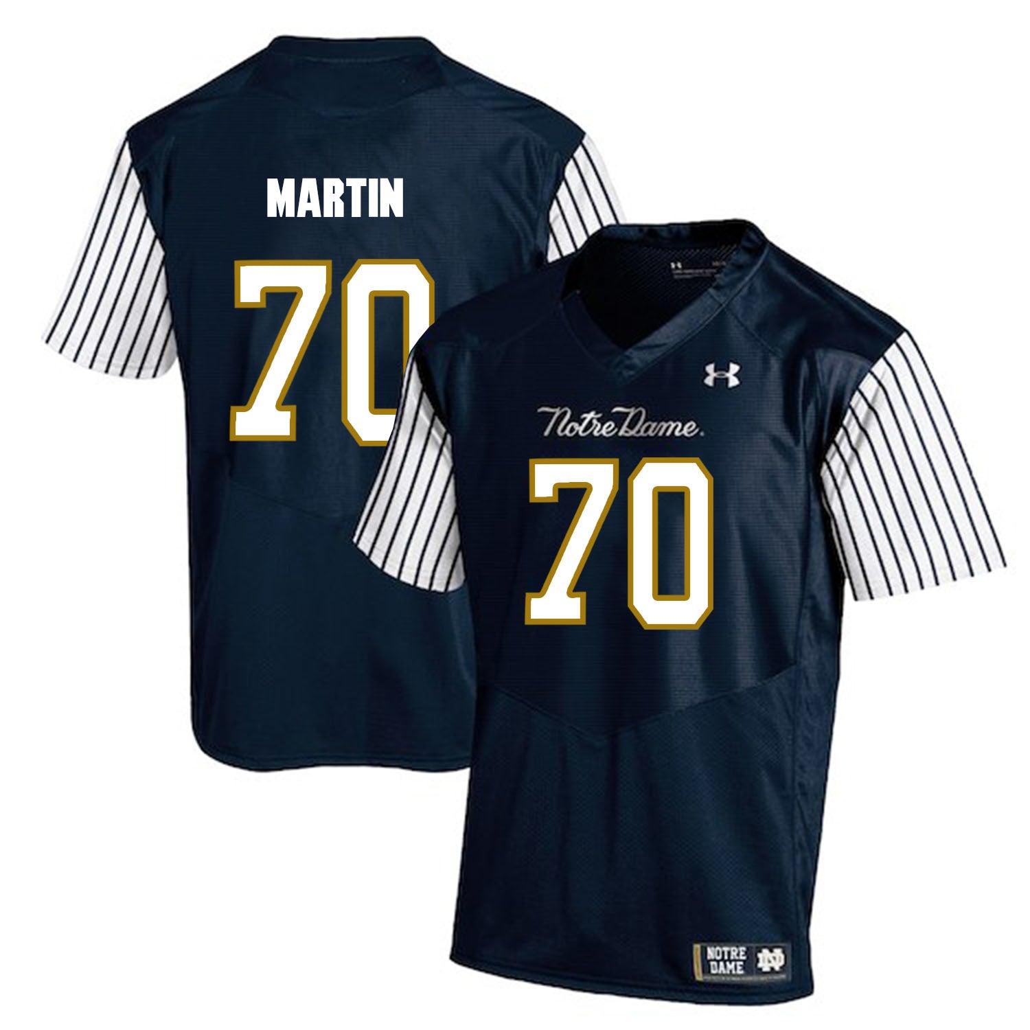 Zack Martin 70 Navy Style 2 College Football Jersey football jersey product view 1