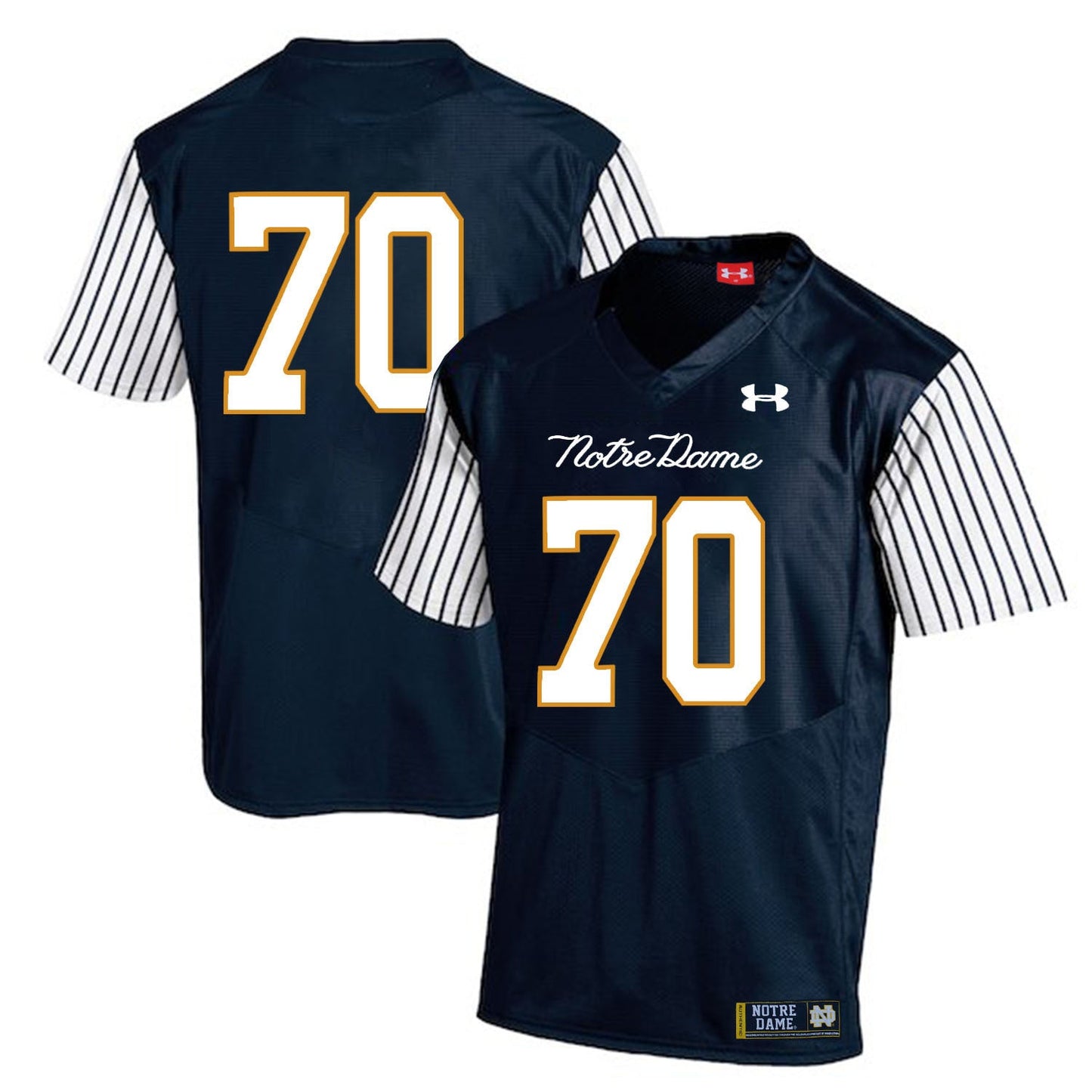 Zack Martin 70 Striped Blue College Football Jersey football jersey product view 1