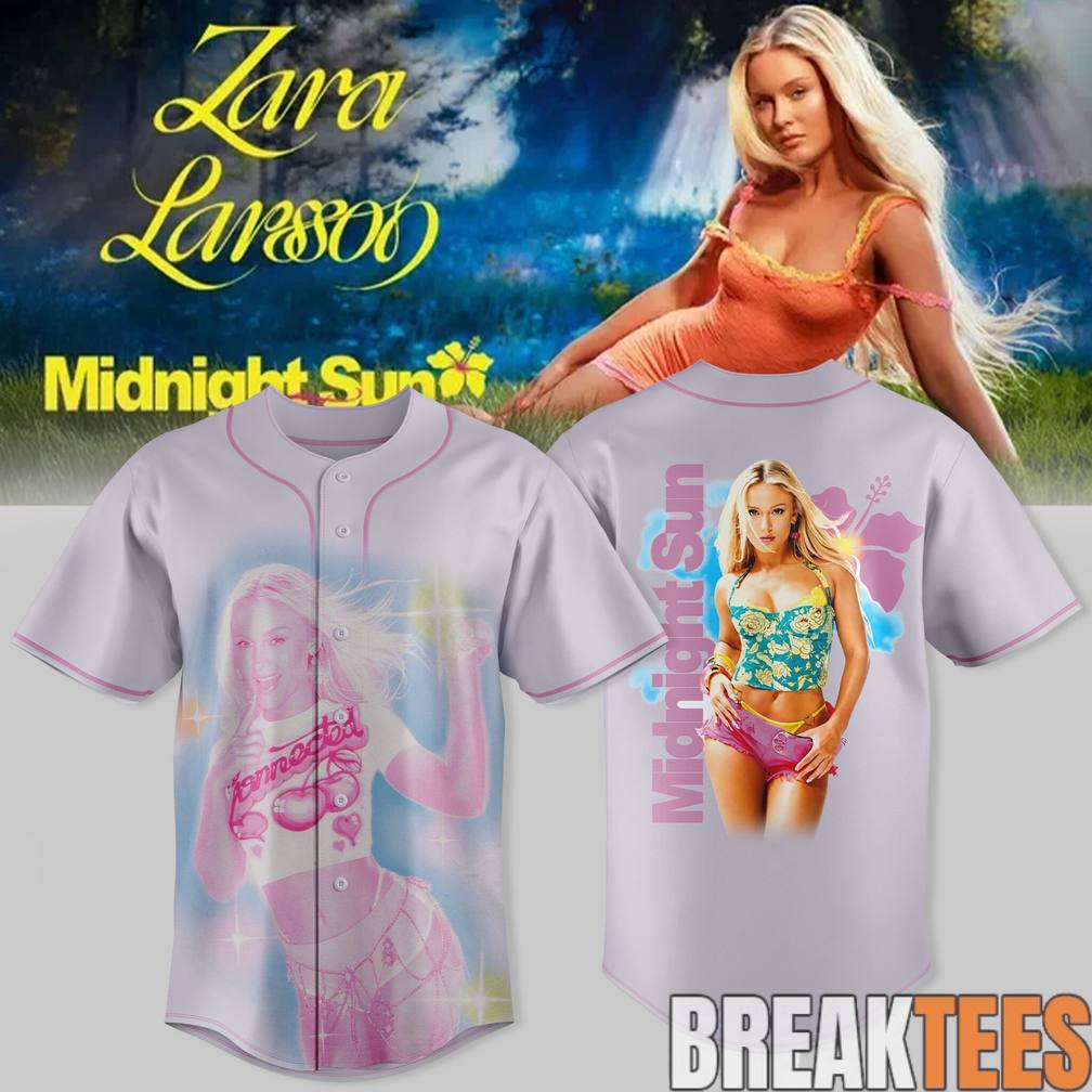 Zara Larsson Midnight Sun Tour 2026 Baseball Jersey baseball jersey product view 1