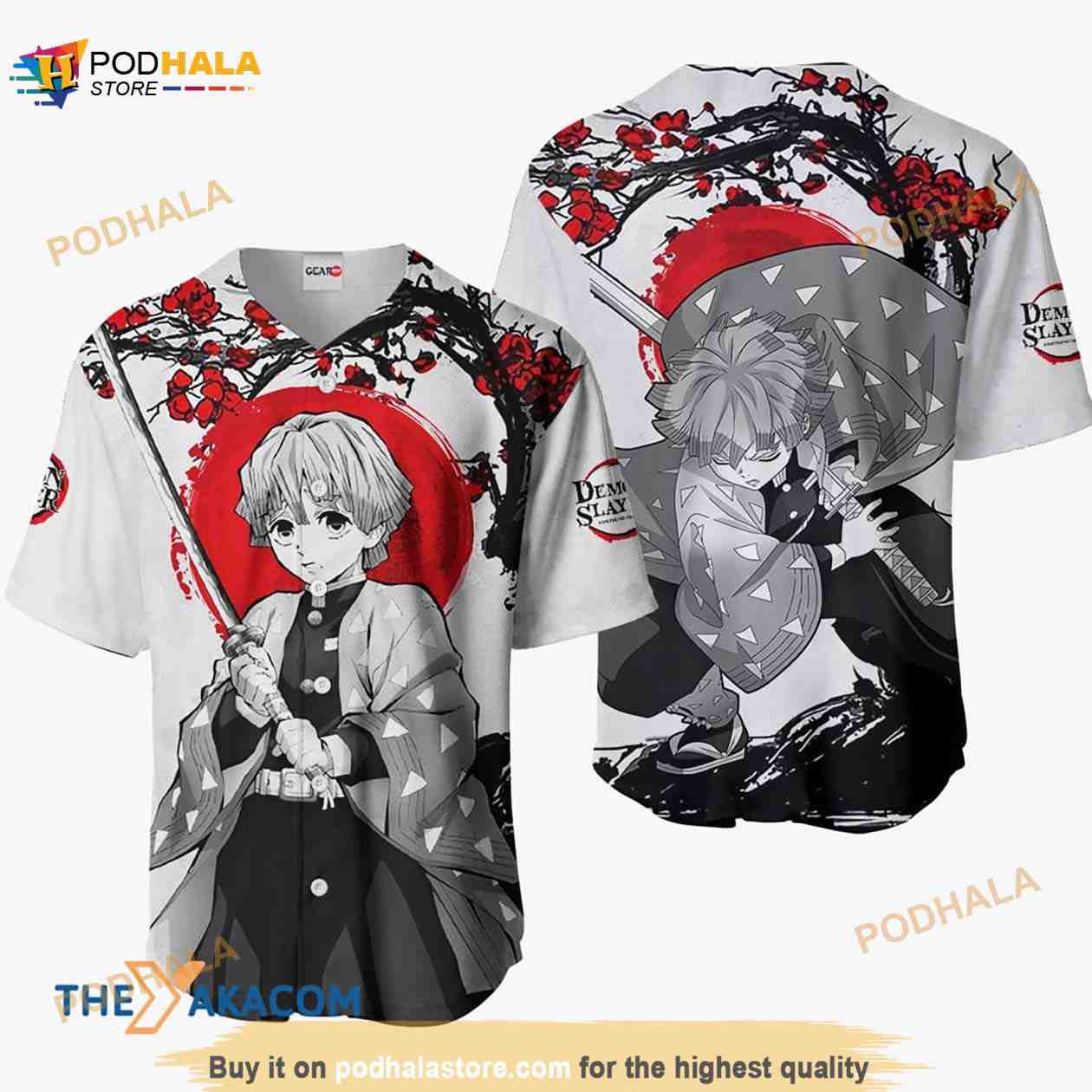 Zenitsu Kimetsu Anime Japan Style 3D Baseball Jersey Shirt baseball jersey product view 1