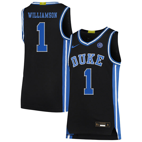 Zion Williamson 1 Black College Football Jersey football jersey product view 1