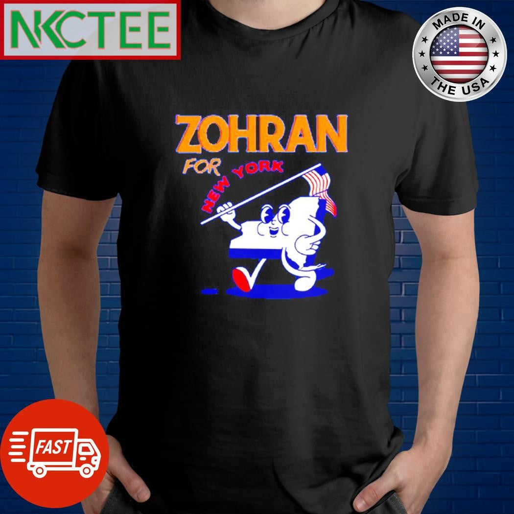Zohran for New York map cartoon shirt Unisex T-shirt, Sweatshirt, Hoodie, Long Sleeve Tee - T-Shirt, Sweatshirt, Hoodie