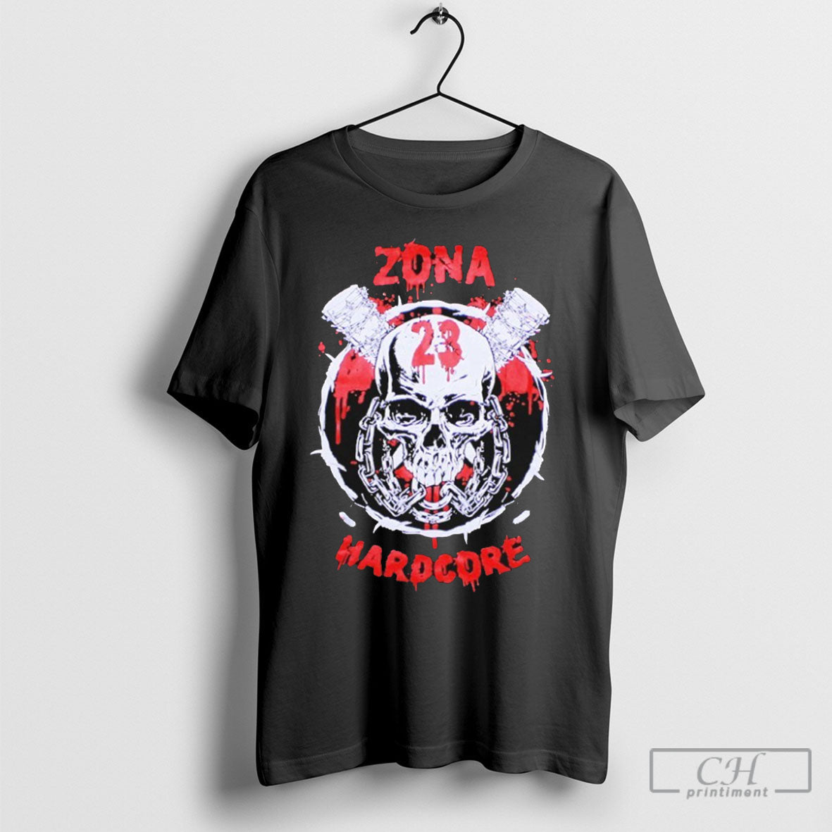 Zona 23 Hardcore Skull Logo Unisex T-shirt, Sweatshirt, Hoodie, Long Sleeve Tee - T-Shirt, Sweatshirt, Hoodie