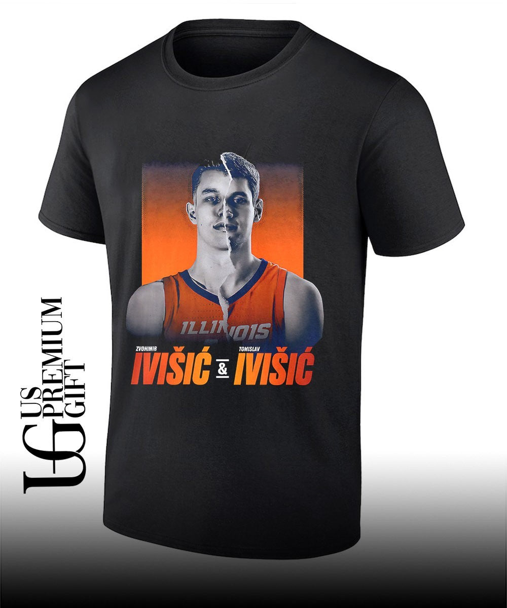 Zvonimir Ivisic vs Tomislav Ivisic Illinois Fighting Illini mens basketball 2026 portrait shirt - T-Shirt, Sweatshirt, Hoodie