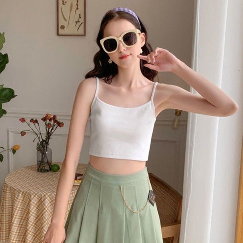 Padded Vest Women's Short Summer Navel Wrapped Chest 2025 - T-Shirt, Sweatshirt, Hoodie
