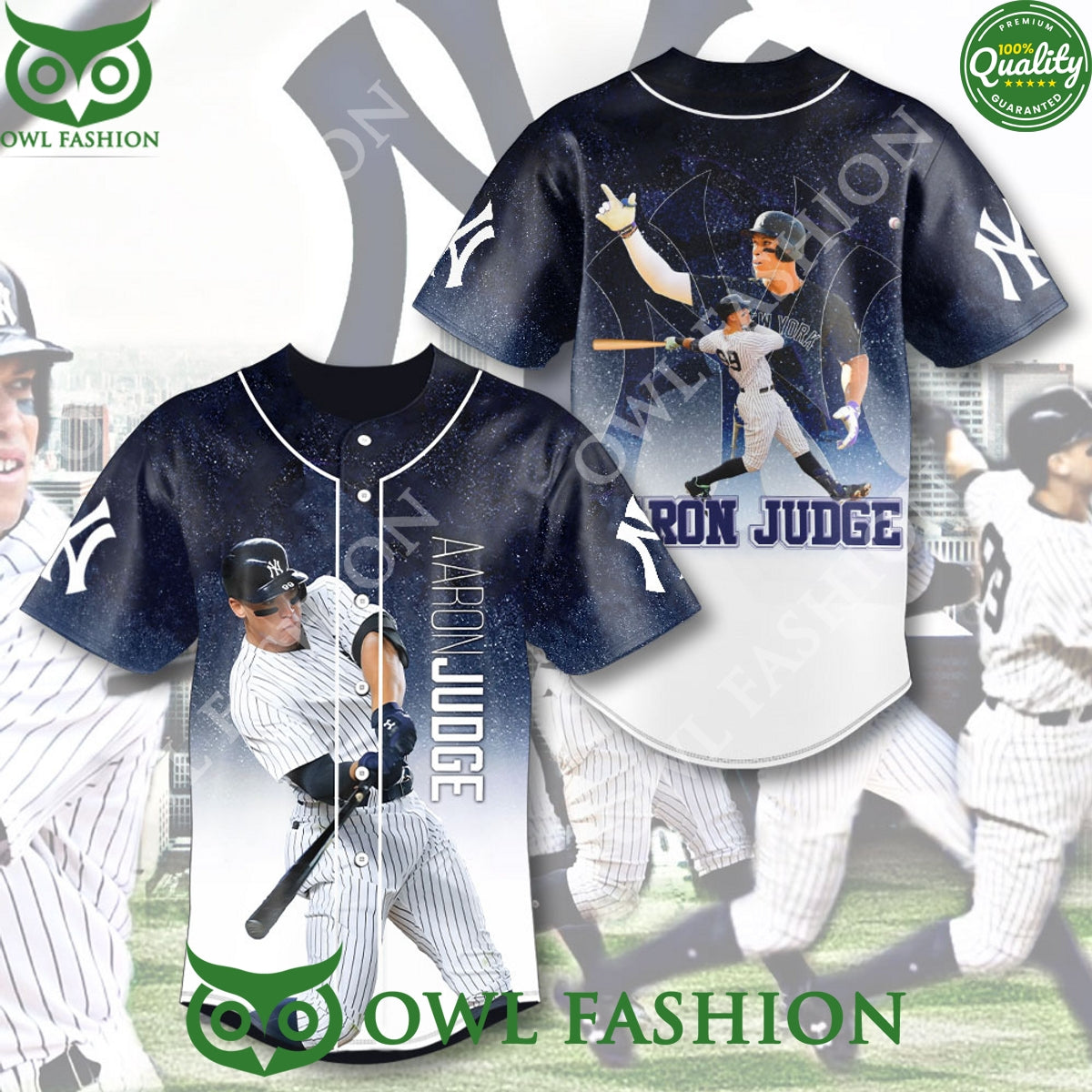 Aaron Judge x New York Yankees Galaxy Pattern Baseball Jersey baseball jersey product view 1