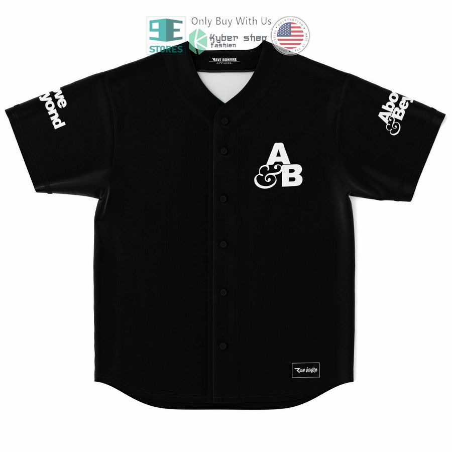 BEST Above Beyond logo Group Therapy Radio black Baseball Jersey baseball jersey product view 1