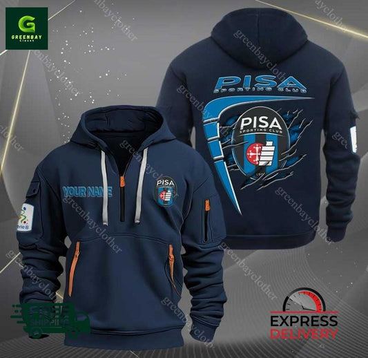 AC Pisa 1909 Personalized Quarter Zip Hoodie Unisex T-shirt, Sweatshirt, Hoodie, Long Sleeve Tee - T-Shirt, Sweatshirt, Hoodie